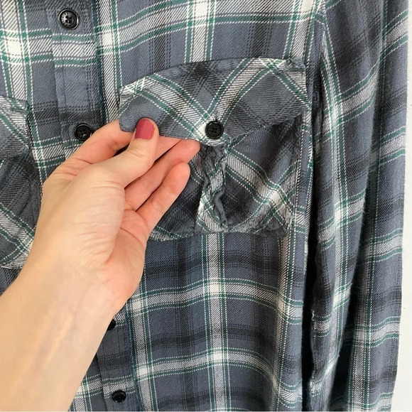 Zadig & Voltaire Drippy Flannel Plaid Shirt Womens Medium Plaid Talmi Carreaux - Picture 7 of 15